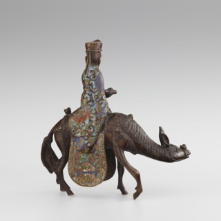 Sage on a Mule, cloisonné enamel, Qing 1644–1911, 19th century, China; sculpture depicting a sage