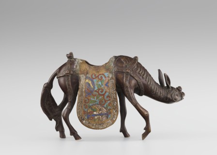 Sage on a Mule, cloisonné enamel, Qing 1644–1911, 19th century, China; sculpture depicting a sage
