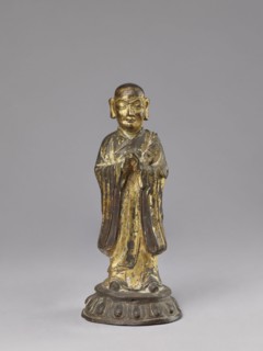 Monk on a Lotus Throne, lotus throne iconography, figurine, men, Chinese art, Chinese culture, Qing