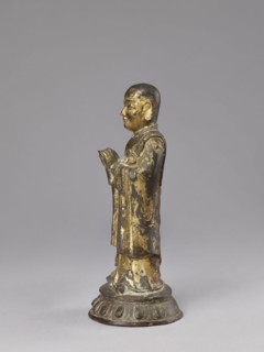 Monk on a Lotus Throne, lotus throne iconography, figurine, men, Chinese art, Chinese culture, Qing