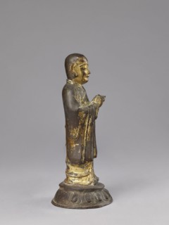 Monk on a Lotus Throne, lotus throne iconography, figurine, men, Chinese art, Chinese culture, Qing