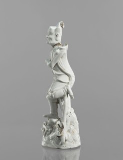 Kui Xing figurine with a leg resting on a mythical fish-dragon, ceramics, Chinese, 18th century,