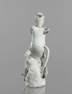 Kui Xing figurine with a leg resting on a mythical fish-dragon; ceramics; Chinese; 18th century;