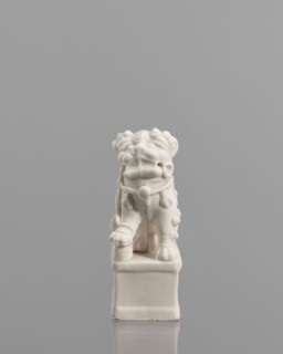 Incense burner in the shape of a fo lion with a ball; maker, ; iconography: lion fo; ceramics;
