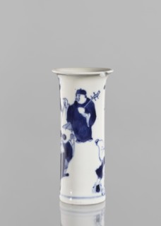 Flute-type vase, gift, figurative scenes, ceramics, Chinese art, blue and white porcelain, Chinese,