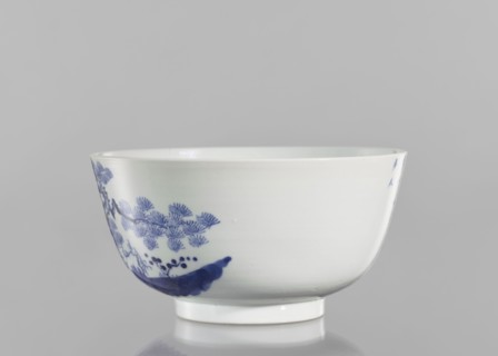 Bowl, ceramics, blue and white porcelain, Chinese, Qing 1644–1911, 19th century, South China;