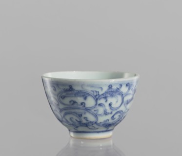 Bowl, flowers, blue and white porcelain, ceramics, Chinese, floral ornaments, 19th century, China,