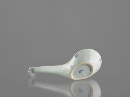 Sauce boat spoon, Chinese, blue-and-white porcelain with plant ornament decoration, tableware