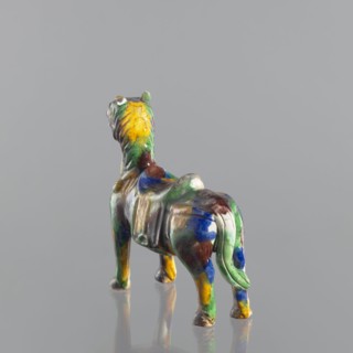 Mule, Chinese, Qing dynasty 1644–1911, 18th century; colored porcelain animal figurine mule;