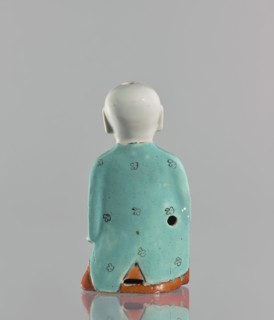 Boy with ruyi — incense burner; maker, Chinese; colored porcelain; 19th century; ruyi scepter