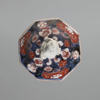 Vase with cover, Japanese, Edo period 18th century, imari ceramics, decorated with flowers, tree,