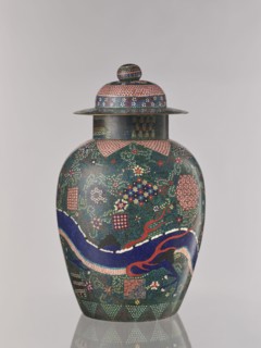 Vase with cover, Japanese, cloisonné enamel, Meiji 1868–1912, Man'en 1860–1861, ca. 1860–1870