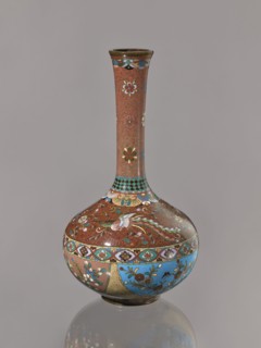 Vase, Japanese, ca. 1880 Meiji 13, Meiji period 1868–1912; cloisonné enamel kinseki; decorated with