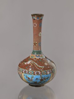 Vase, Japanese, Meiji period ca. 1880, Meiji 13, cloisonné enamel vessel, height 30.5 cm, diameter
