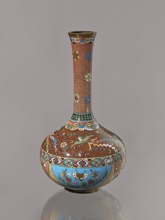 Vase, Japanese, Meiji 1868–1912, ca. 1880 Meiji 13; cloisonné enamel vessel decorated with plants,