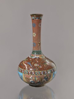 Vase, Japanese, Meiji 1868–1912, ca. 1880 Meiji 13; cloisonné enamel vessel depicting plants,