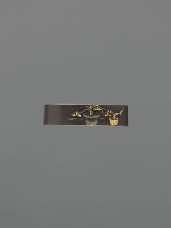 Sword hilt cap kashira, Japanese, Edo–Meiji period 19th century. Melee weapon hilt cap decorated