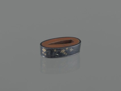 Metal collar ending a sword hilt fuchi, Funada, Ikkin 1812–1863 metalworker, Japanese, weapon —