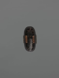 Sword hilt ferrule kashira, Japanese, katana hilt ferrule head, shells and seaweed decoration, Edo