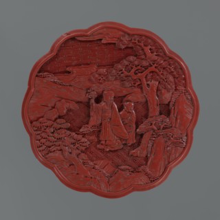 Box with a lid, Chinese, Qing 1644–1911, 2nd half of the 18th century. Lacquered box decorated with