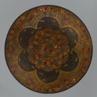 Plate, Persian, Qajar dynasty 1785–1925, 19th century, Iran; ceramic vessel with floral ornament
