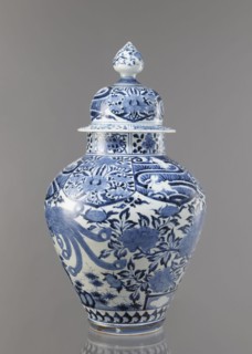 Vase with cover, unknown ceramist, Japanese, Edo period Genroku–Kyoho, ca. 1690–1730, Arita