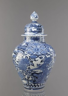 Vase with cover, unknown ceramist, Japanese, Edo period Genroku–Kyoho, ca. 1690–1730, Arita