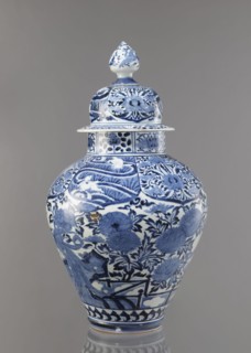 Vase with cover, unknown ceramist, Japanese, Edo period Genroku–Kyoho, ca. 1690–1730, Arita