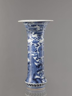 Vase, Japanese, Edo period Genroku–Kyoho, ca. 1690–1730, Arita; blue-and-white porcelain vessel