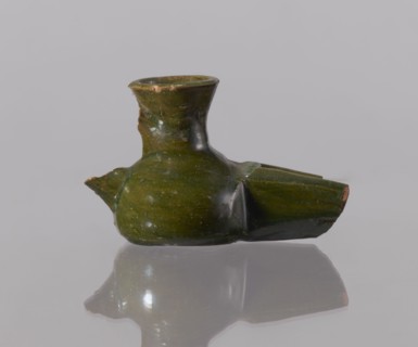 Oil lamp, Islamic art, Arabic culture, 12th century Egypt; Arabic pottery utility oil lamp used in