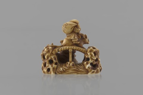Netsuke in the shape of Daikoku and Ebisu, Ryôji fl. ca. 1886–1900? sculptor, Japanese, Meiji