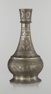 Bottle, Islamic art, Arabic, early 20th century, Middle East. Vessel with neck slender towards the