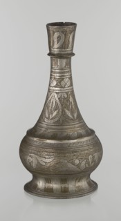 Bottle, Islamic art, Arabic culture, geometric ornament, plant motifs; neck slender toward the top