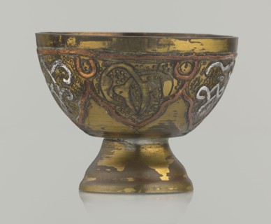 Bowl, Islamic art; Arabic; 20th century, possibly Palestine; vessel with arabesque and geometric