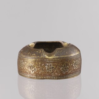 Ashtray; applied art, tobacco smoking accessory. Decoration: floral tendril on the sides;