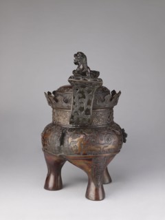 Ding-type incense burner koro with cover, Yoshida maker;, noted. Japanese, Meiji period 1868–1912,