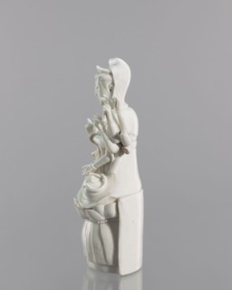 Guanyin on a lotus throne, Blanc de Chine porcelain, 18th century, China, Fujian; Chinese Buddhist