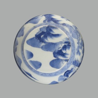 Storage Vessel with Lid, Zôshuntei Sanpo 1841–1878. Storage pot, blue-and-white porcelain,