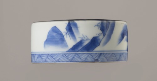 Storage vessel with lid by Zôshuntei Sanpo signature painted underglaze with cobalt: Zoshuntei