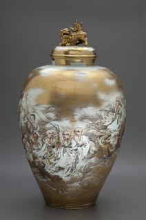 Vase with cover, Kanzan, Denshichi 1821–1890 maker, Japanese, Meiji period 1868–1912, late 19th