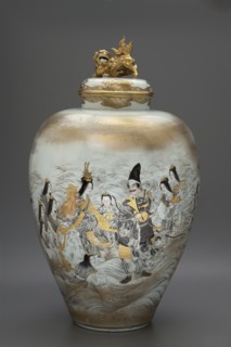 Vase with cover, Kanzan, Denshichi 1821–1890 creator, Japanese, Meiji period late 19th century;