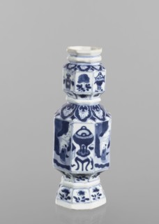 Vase, figurative scenes, ceramics, Chinese art, blue-and-white porcelain, floral decorations, Qing
