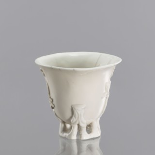 Bowl shaped to resemble one carved in rhinoceros horn; maker, Qing dynasty 1644–1911, 19th century;