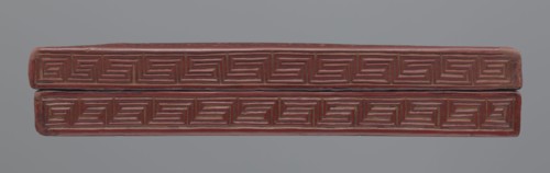 Box with a lid;, Chinese, Ming dynasty 1368–1644. Semi-circular box decorated on the lid with a