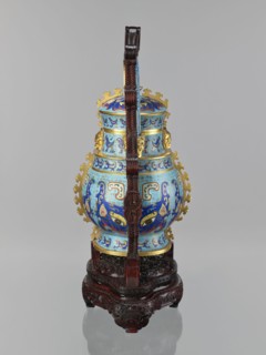 You-type vessel with a lid on a stand, maker, Chinese, Qing dynasty, Qianlong period 1736–1795.