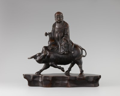 Laozi on a Buffalo, Chinese, Qing dynasty 1644–1911, 19th century; sculpture/figurine depicting