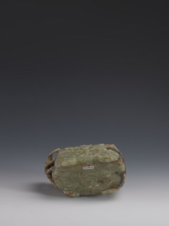 Vessel., Chinese, Qing dynasty 1644–1911, early 18th century. Gray-green jade, hollowed. Tall