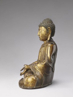 Shakyamuni Buddha, Chinese, Qing dynasty 1644–1911, 17th–18th century. Bronze sculpture of
