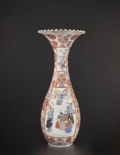 Vase, creator unknown, decorated with dragons, figurative scenes, geometric decorations, peonies,