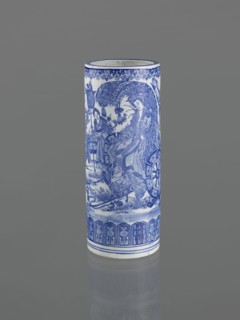 Vessel, Narozno Eckersdorf; Japanese ceramics, 19th century, Japan; figurative scenes with female